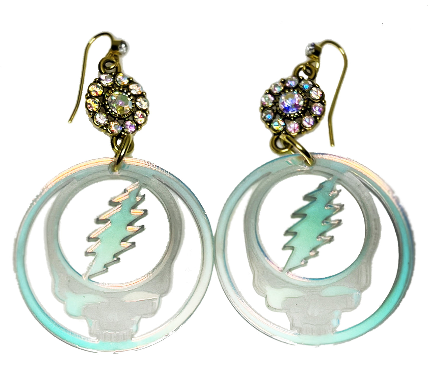 Iridescent Stealie Earrings