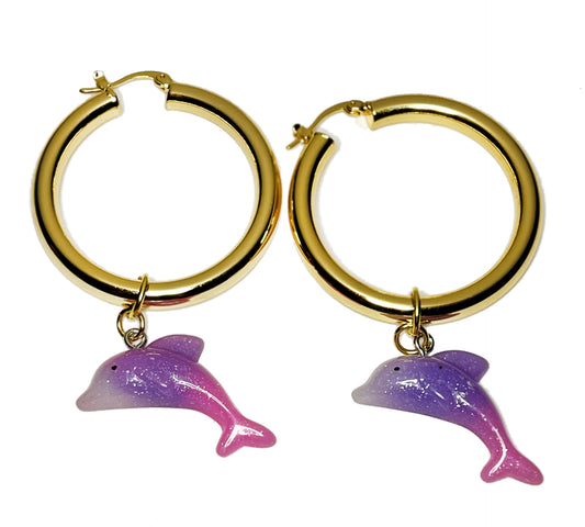 Pastel Dolphin Hoops