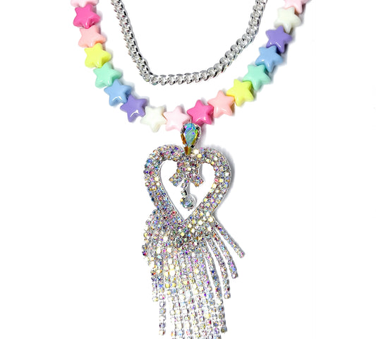 Pastel Rainbow Starr Love Drip Necklace
