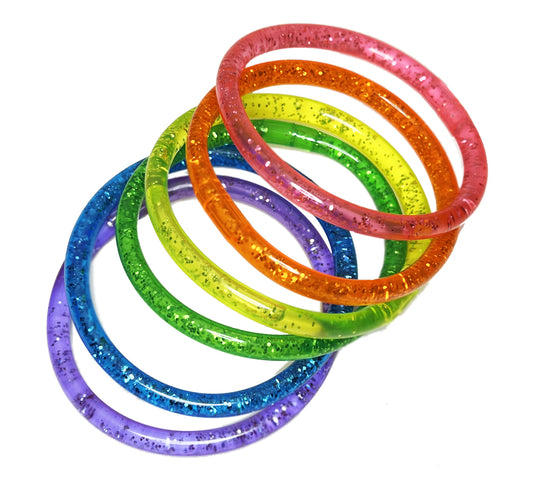 Rainbow Water Glitter Jelly Bracelets