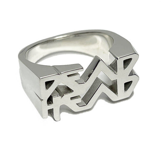 Dead Head Ring - Rhodium Plated Silver