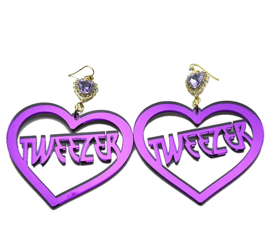 Tweezer Earrings - Grape