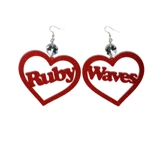 Ruby Waves Earrings