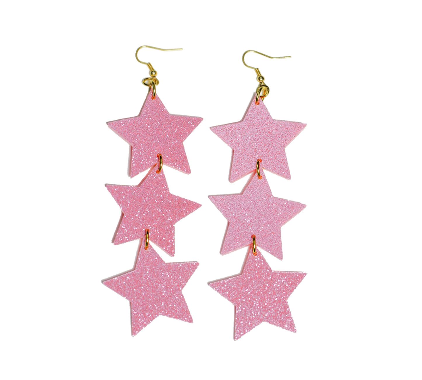 Starrdrop Glitter Earrings - Pink