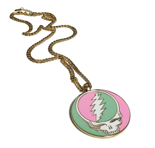 Trixy Starr x Grateful Dead Pastel Stealie Necklace