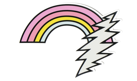 Trixy Starr x Grateful Dead Rainbow Bolt Sticker